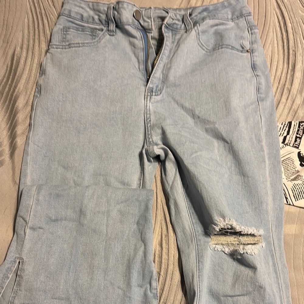 Blue Skinny Distressed Jeans